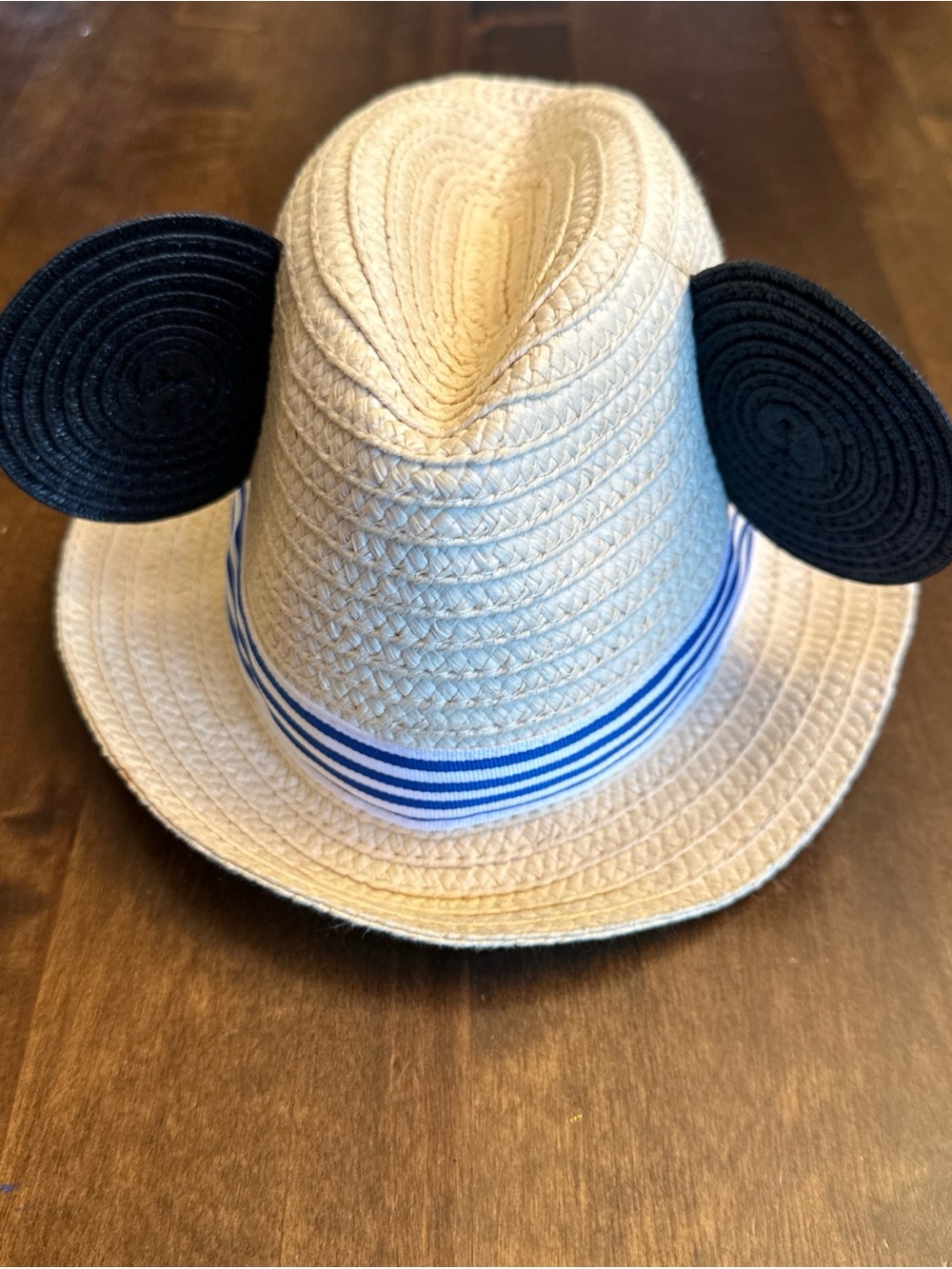 Disney Hanna Andersson Child’s S Straw Hat Fedora‎ Mickey Mouse Ears Small Blue